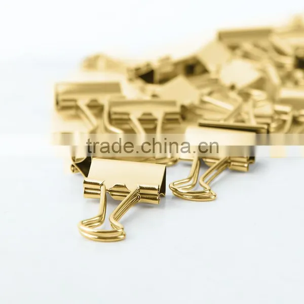 High Quality Golden Binder Clip Metal Long Binder Clip School Office Stationery photo-5