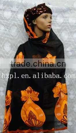 African Muslim Scarf for Women/embroidered Silk Scarf/shawl Scarf (TJ0069)