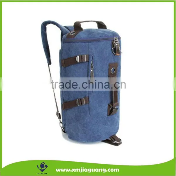 Unisex Canvas Multi-purpose Sport Bag, Barrel Backpack, Double Zipper Daypack photo-2
