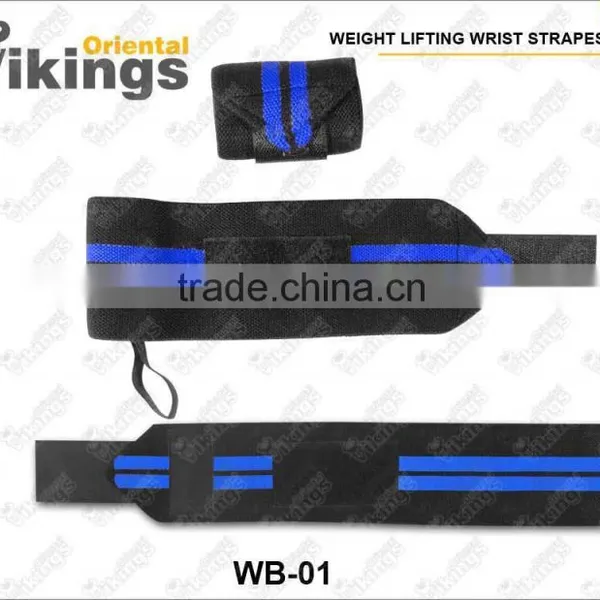 WRIST WRAPS Black With Blue Lines