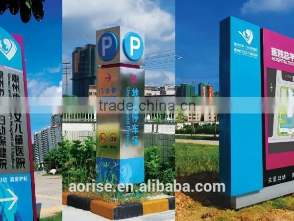 Metal Exterior Way Finding Pylon Sign,street Direction Information Guidepost photo-6