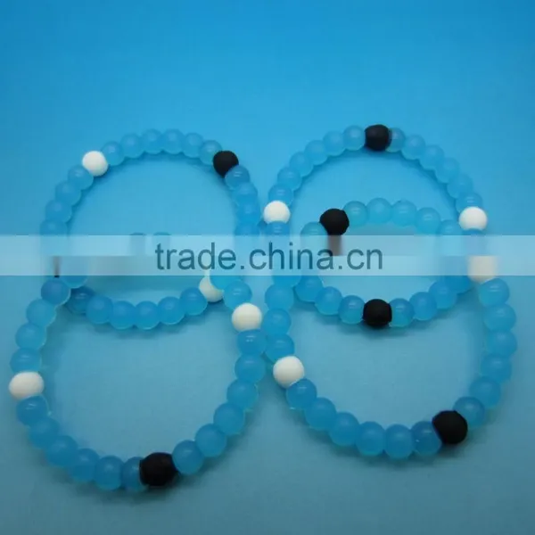 Wholesale New Fashion Balance Ball Shape Bead Silicone Wristband