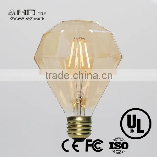 Gold Cover Diamond Decorative Led Filament Light E26 E27 Dimmable Vintage Led Bulb photo-5