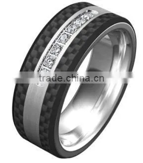 Fashion Generous New Design Carbon Fiber Finger Ring Tungsten Carbide Jewelry Titanium Ring photo-6