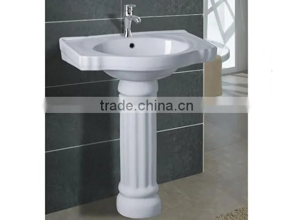 Best-selling New Model Ceramic Sanitary Ware Bathroom Hand Wash Pedestal Basin