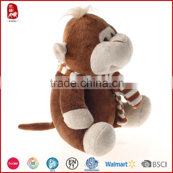 Custom OEM Soft Sitting Plush Monkey Toy With Scarf China Factory photo-2