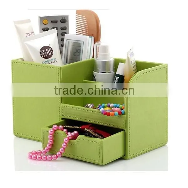 Multi-function Custom Leather Desktop Storage Basket photo-3