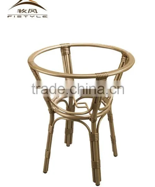 Cast Aluminum Round Tube Woven Rattan Table Base MB2310