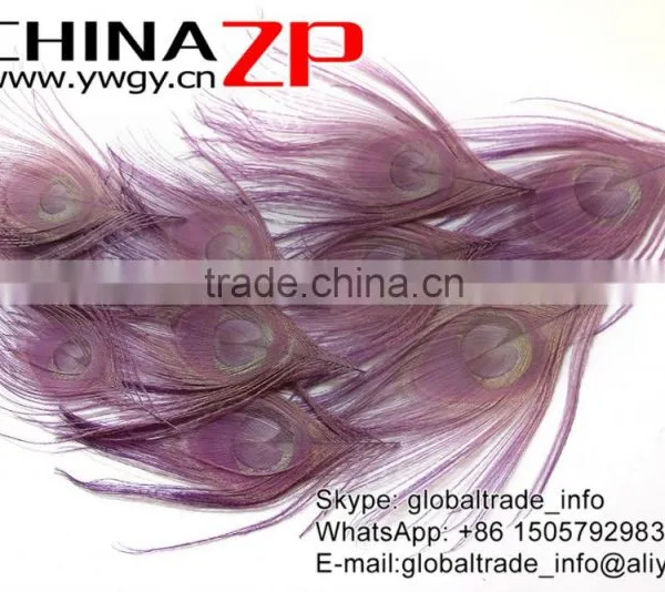 Leading Supplier CHINAZP Wholesale High Quality Dyed Purple Trimmed Short Peacock Feathers for Earrings photo-4