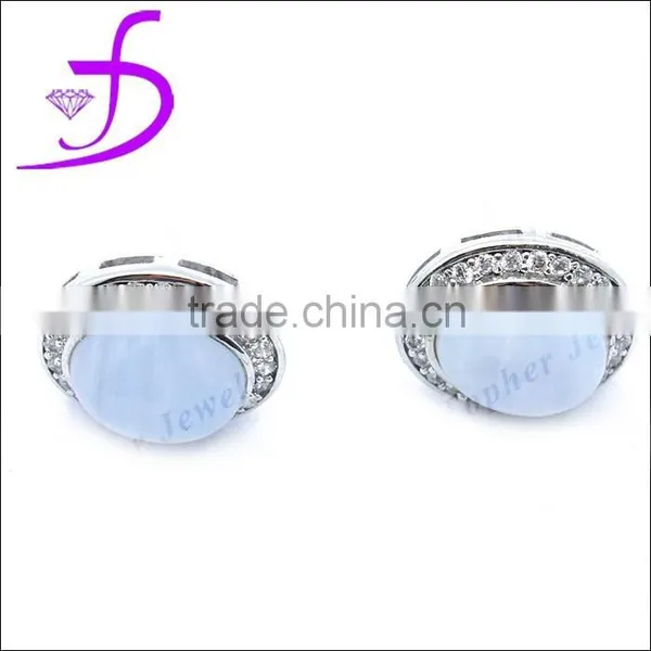 High Quality With Amber Stone Wholesale Silver Jewellery Earrings