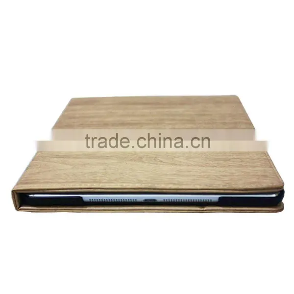Wood Grain Leather Cases for Apple IPad Air 2 Stand Tablet Case photo-6