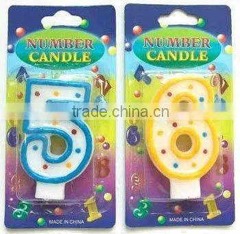 Wholesale Polka Dot Number Candle, available in 1 2 3 4 5 6 7 8 9 0 Kids Birthday Partyware Party Supplies