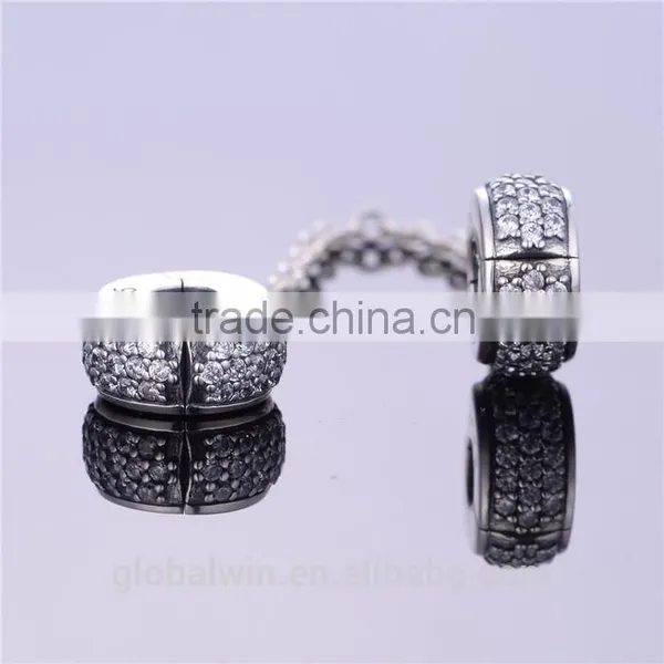 Cheap Safety Chain 925 Silver Round Clasp Pave Stones New Jewelry for Woman Bracelet S925 Logo Gemstone Silver Jewelry A008 photo-3