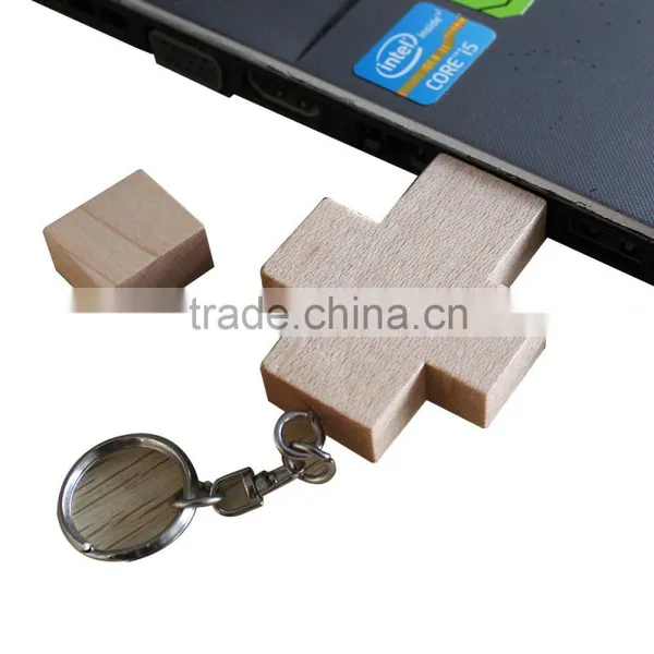 A Maple Wood Cross Thumb Usb Key Drive 2gb 4gb photo-5