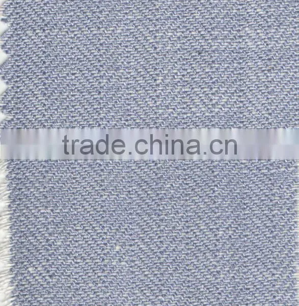 Plain Dyed Herringbone Linen and Viscose Blended Fabric