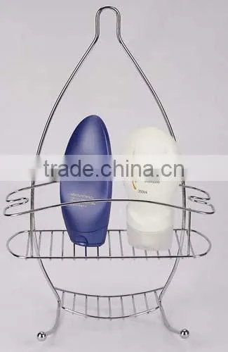 2 Tiers Wave-shape Bathroom Hanging Wire Rack photo-2