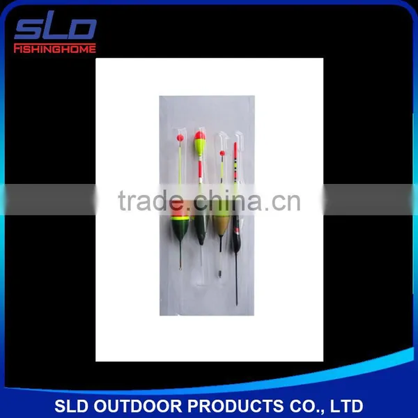 4pcs Fishing Tackle Wooden Float Assortment With Different Size in Blister