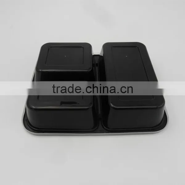 3-compartment Bento Lunch Box Plastic Containers, Reusable, Dishwashable, Microwavable Food Containers With Lids, OEM Packaging photo-4