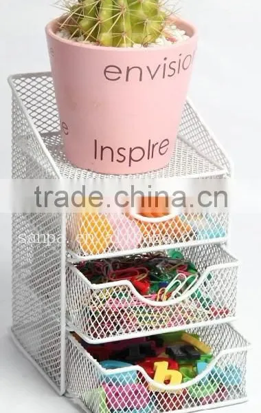 Fashion 4 Tier Metal Mesh Desk Storage/Desk Organizer/Stationery Holder photo-2