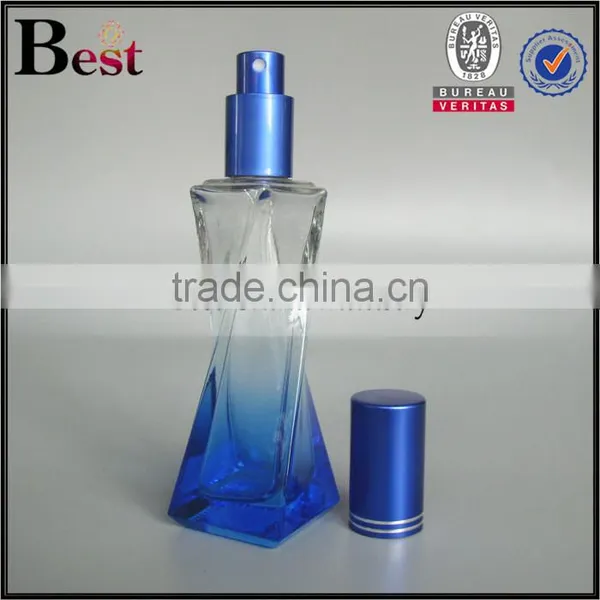 Super High Quality 50ml Perfume Spray Bottle Blue Gradient Color Perfume Spray Bottle With Aluminum Cap photo-2