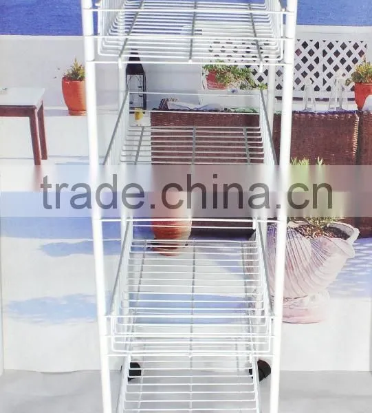 330-55 4-tier Metal Wire Storage Shelf Storage Cart With Wheels photo-4