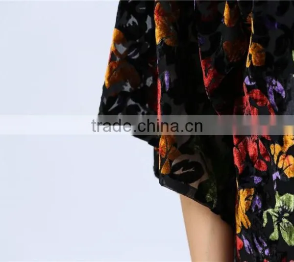 Colourful Burnout Velvet High Quality Fabric Women Kimono Cardigan With Tassel Hem Detail photo-6