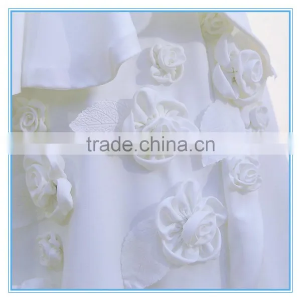 Elegant Vintage Handmade Appliqued Wedding Dress Ball Gown Beading photo-5