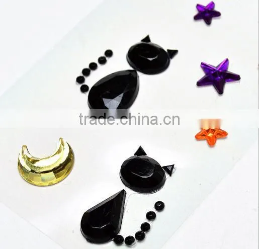 Gem Stickers Craft Rhinestone Mirror Decoration Sticker for Card Making photo-5