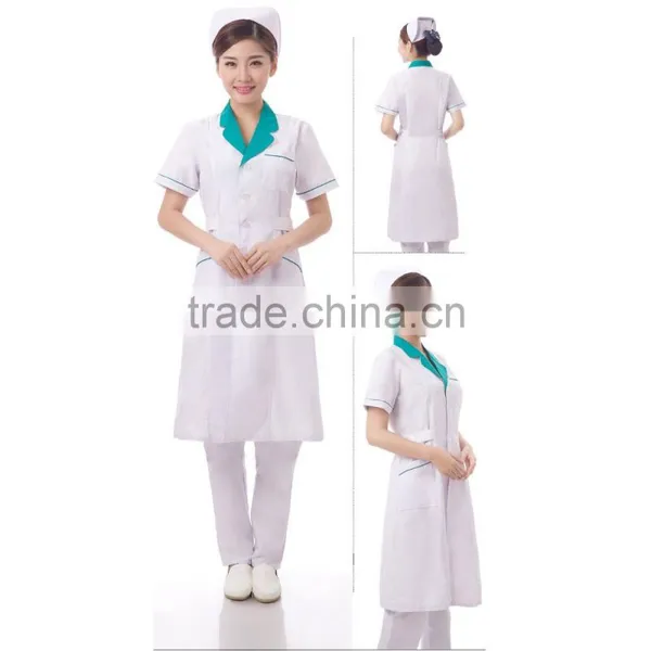 2016 Wholesale Cheap Hospital Uniform Designs Short Sleeve Nurse Uniform photo-2