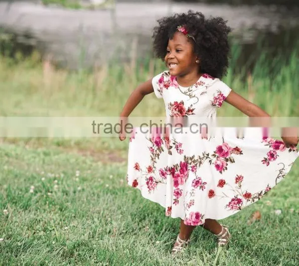 Match Mom And Daughter Clothing Mommy And Me Vintage Style Beach Dress With Flower photo-4