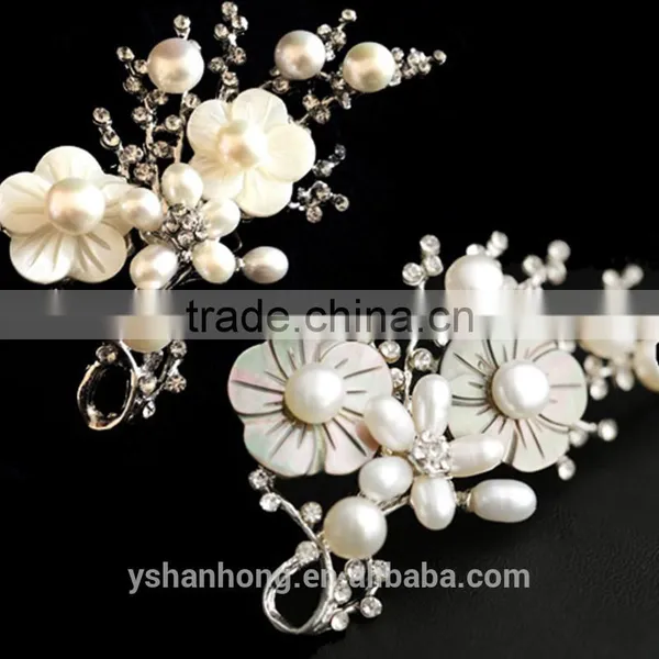 South Korea's Joker Natural Pearl Diamond Brooch Plum Flower Pin Wholesale photo-3