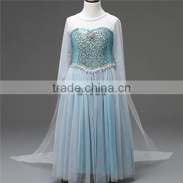 Hot Movie Frozen Dress Fashion Dress Children Dress Cosplay Costume for Girls photo-4