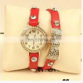 Hot Sell High Quality Rhinestone Bowknot Genuine Cow Leather Retro Watch Vintage Women Dress Watch photo-3