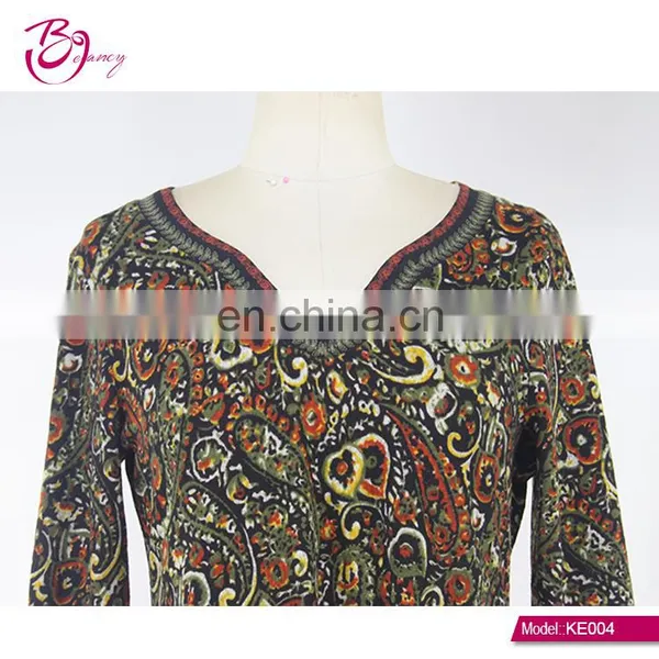 2017 Newest Kaftan Style Big Size Heart Printing One Piece Ropa Mujer Tunic for Mature Woman photo-5