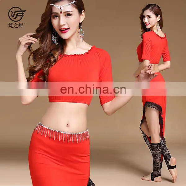 T-5185 Indian Adult Modal Women Belly Dance Practice Wear photo-2