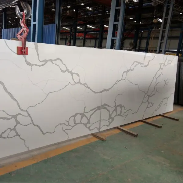 Foshan Calacatta White Marble Look Quartz Stone Countertops