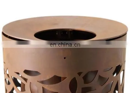Perforated Corten Steel Litter Bin photo-4