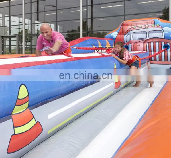 Strong Man Themed Bungee Run Jeu Gonflable Inflatable Wipeout Game photo-2