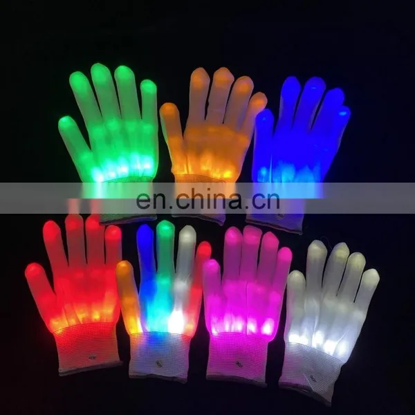 Wholesale Rave Light Flashing Finger Lighting Glow Mittens LED Glow Gloves for Halloween photo-5