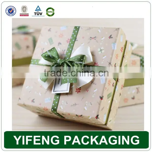 Wholesale Custom Printed Decorative China Recycled Handmade Empty Christmas Gift Boxes With Ribbon Bow photo-3