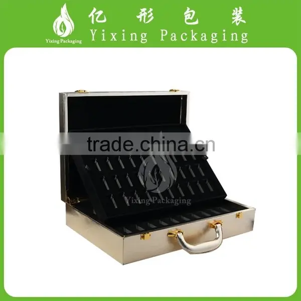 Luxury Leather Box With Metal Handle/ PU Cosmetic and Perfume Packaging Box photo-3