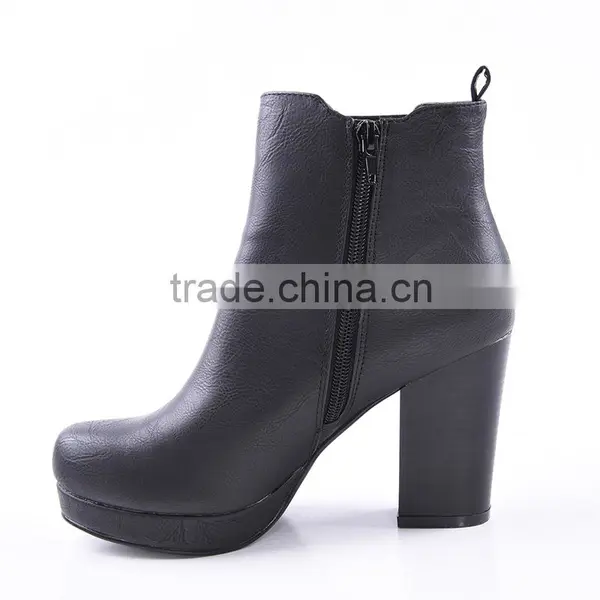 2016 Woman's Newest Stylish High Heel Wellington High Ankle Boots With Side Zipper photo-4
