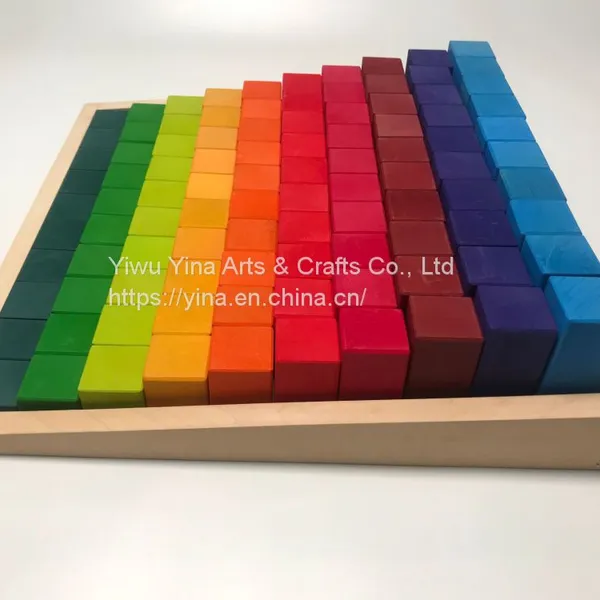 Custom Baby Educational Wooden Rainbow Step Unit Blocks | Natural Toys & Crafts photo-4