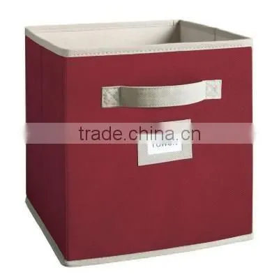 Non-woven Storage Boxes, Folding Basket With Small Pvc Pocket