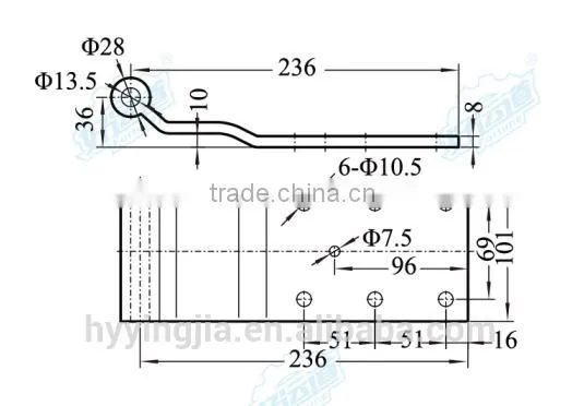 01184 Trailer Zinc Plated Custom Fabrication of Door Hinge photo-2