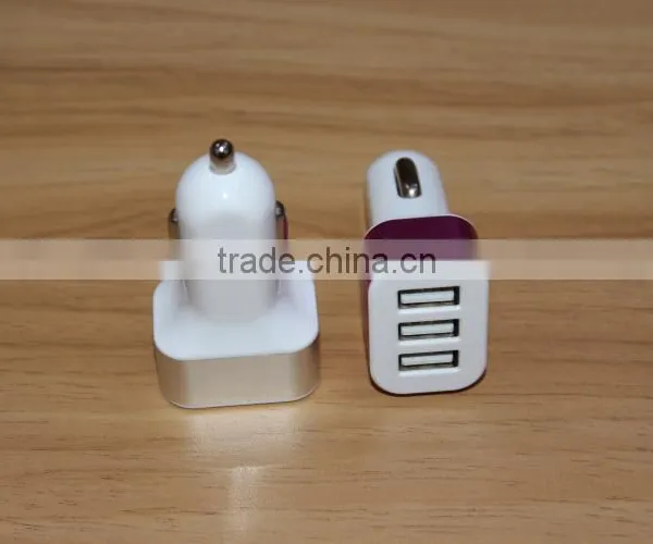 Wholesale in Electronic Market 3 Ports 12V/24V 5V 2.1A /1A Usb Car Charger Manufacturers With CE FCC Rohs photo-2