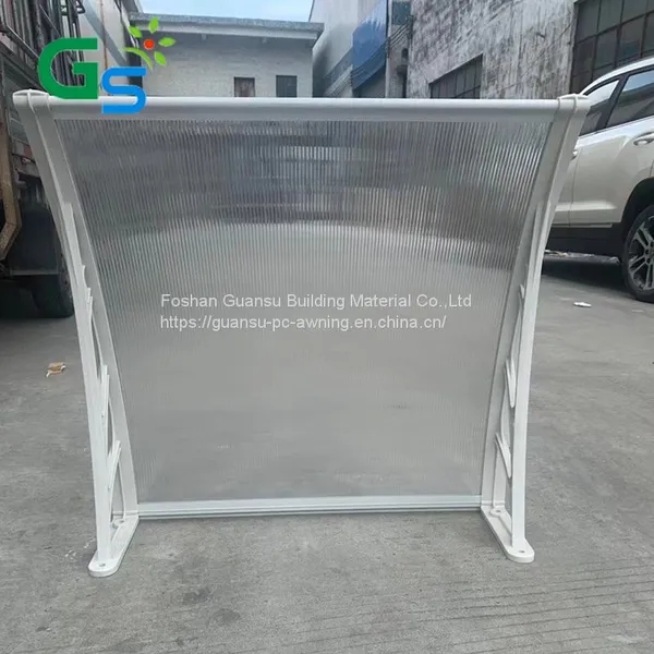 Strong Plastic Bracket UV-protective Polycarbonate Hollow Sheet Door Awning in Factory Price photo-3