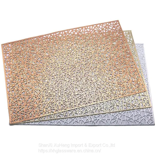 Rectangle PVC Hollow Decorative Mat Thermal Insulation Non-slip Dining Table Creative Western Placemat photo-4