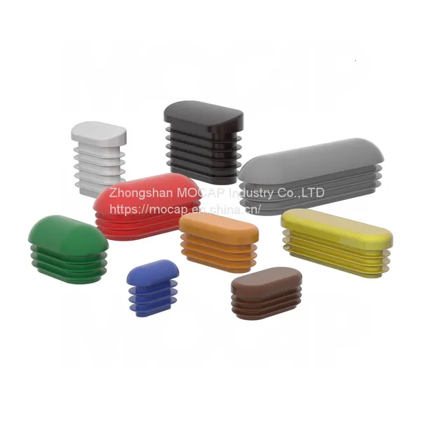 30x15mm Oval Plastic Pipe Plug End Plugs Black PE for Furniture