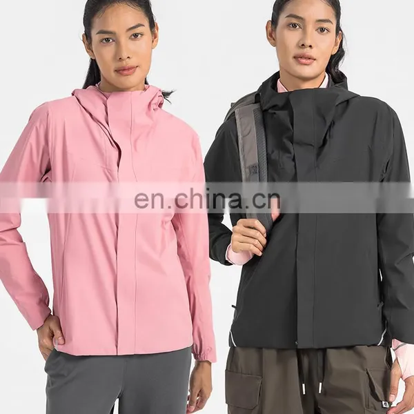 Wholesale Women Zipper Sports Hooded Softshell Jackets Winter Outdoor Waterproof Coat Custom Wind Breaker Hiking Blank Jacket photo-4